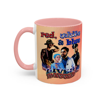 rw&b lives matter - Accent Mug (yellow-orange wave)