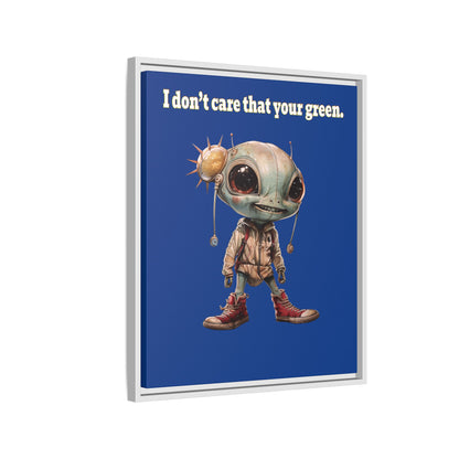 I don't care that your green - framed canvas art (dark blue)
