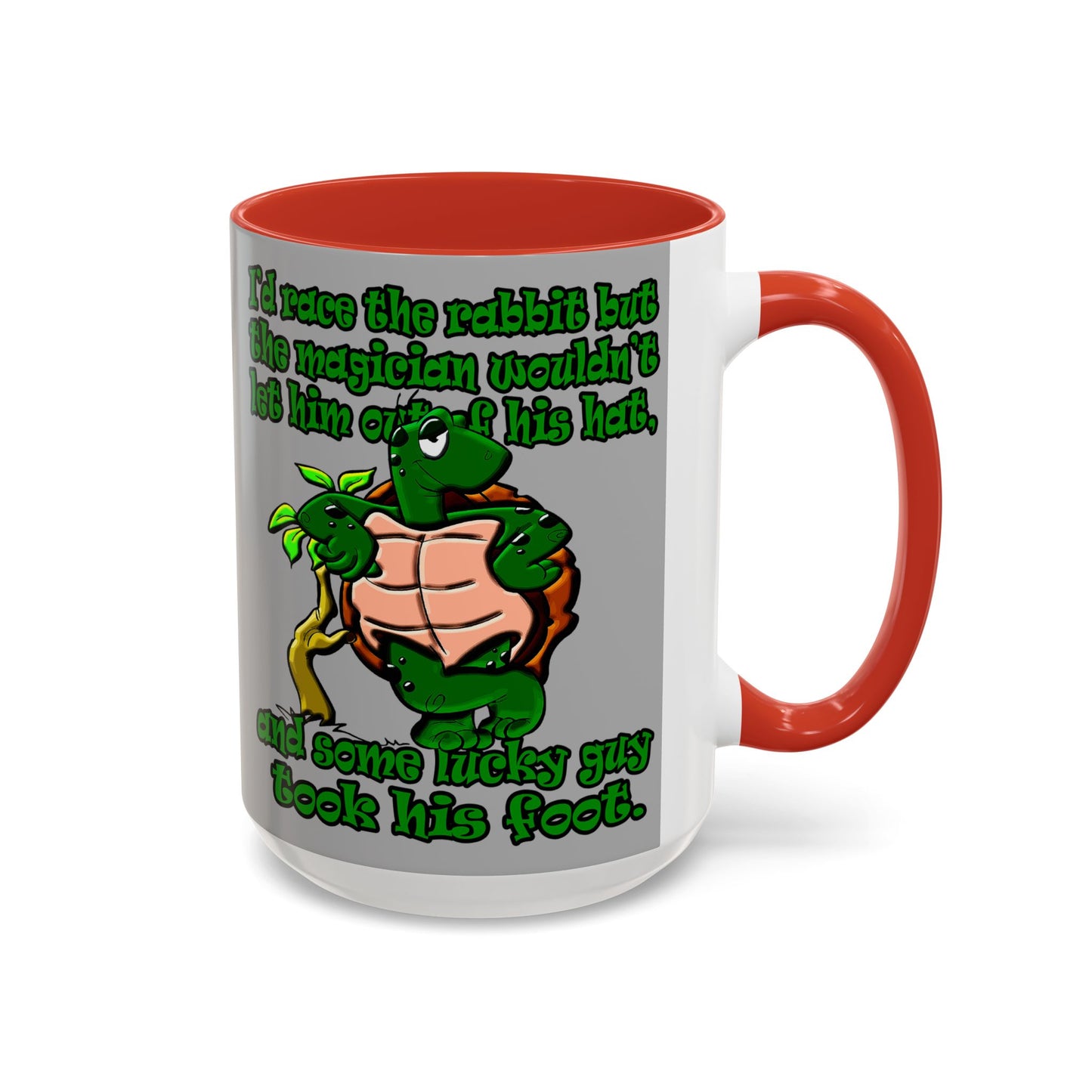 turtle race - Accent Mug (light grey)