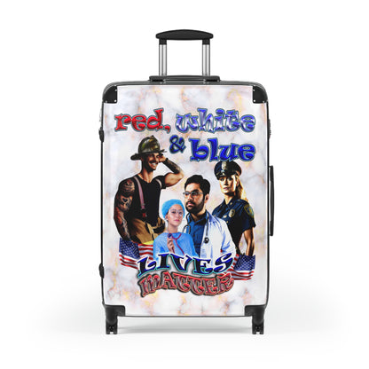 rw&b lives matter - Suitcase (white marble)