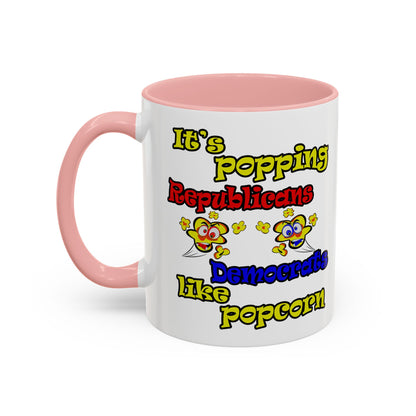 popping like popcorn - Accent Mug (white)