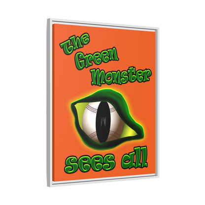 green monster - framed canvas art (orange)