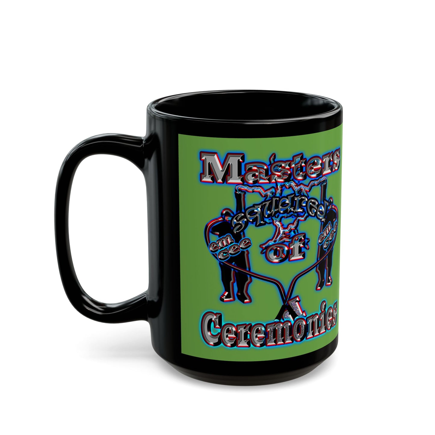 em cee squared - Black Mug (green)