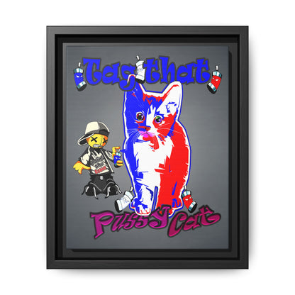 tag that - framed canvas art (grey-light grey)