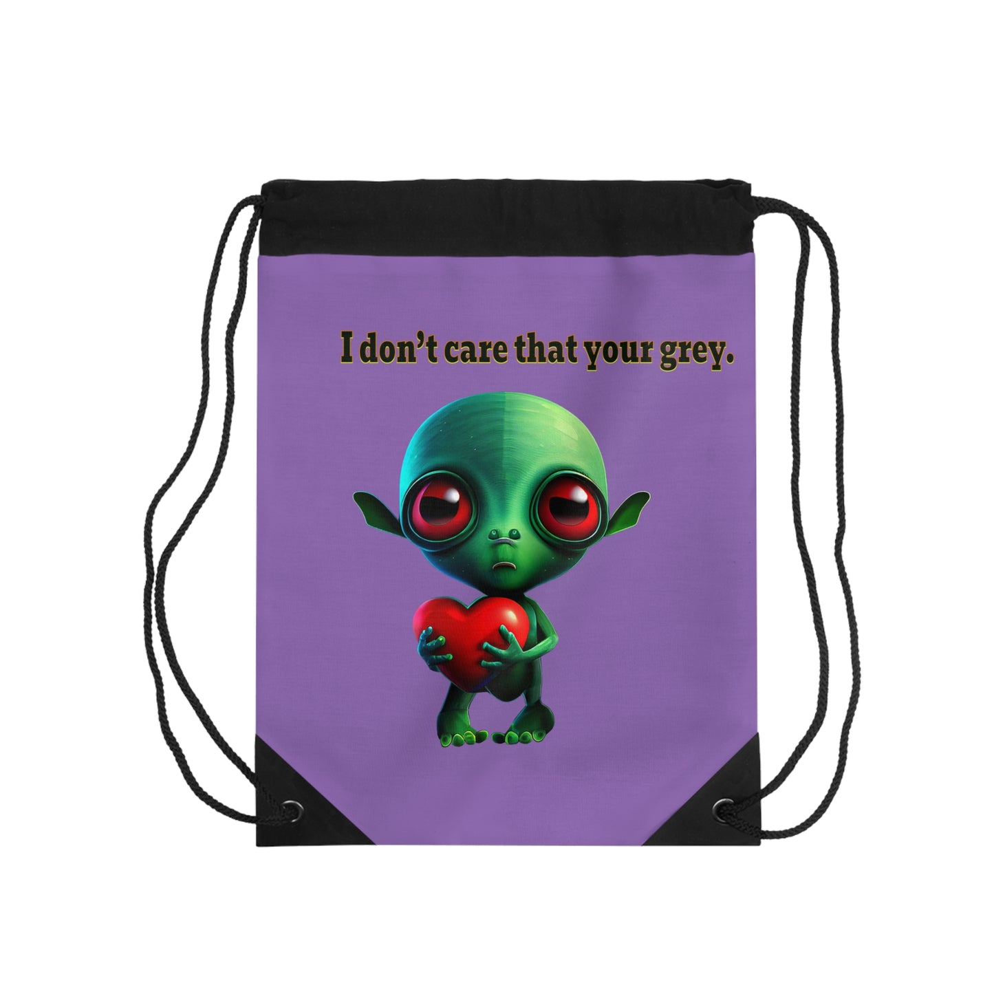 I don't care that your grey - Drawstring Bag (light purple)