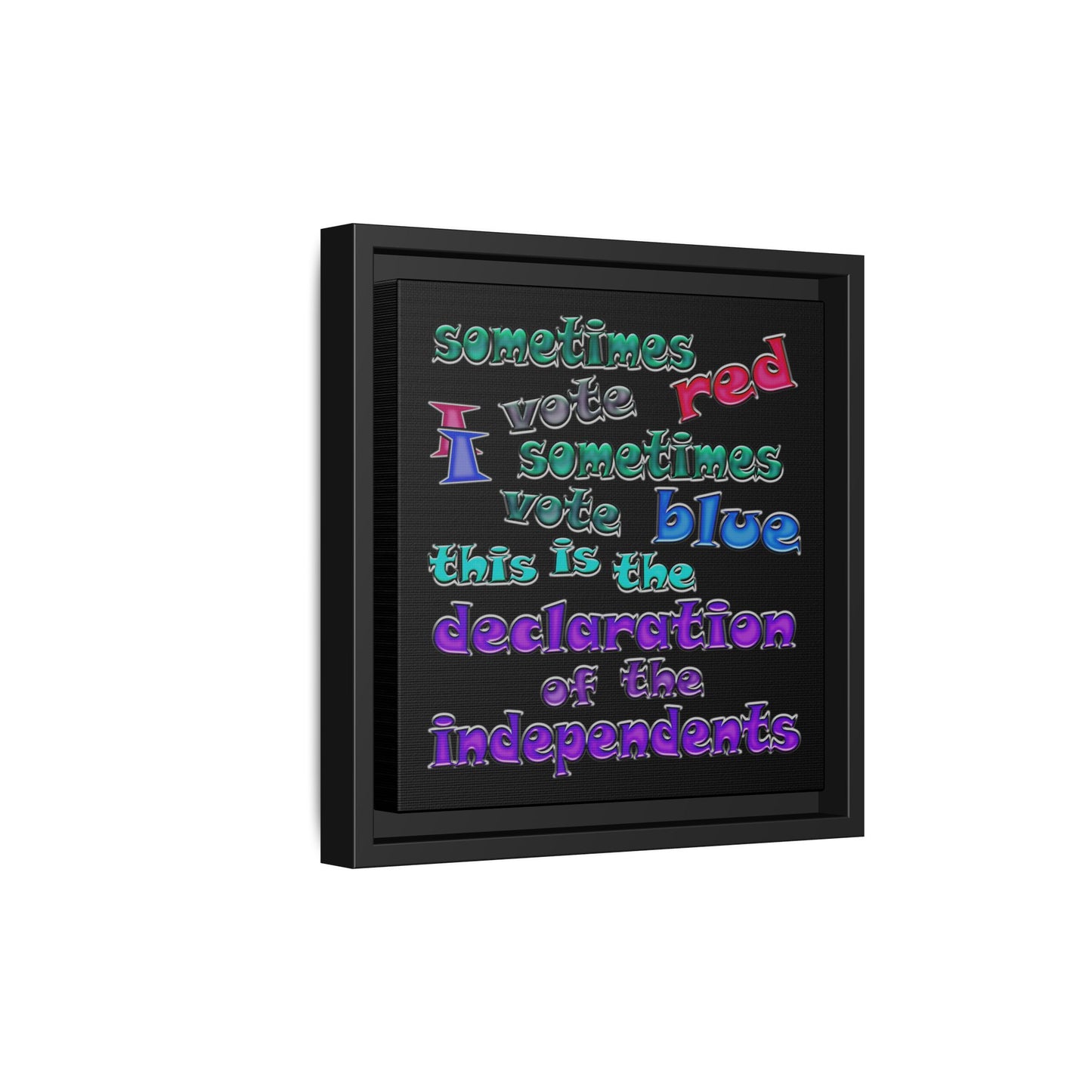 declaration of the independents - framed canvas art (black)