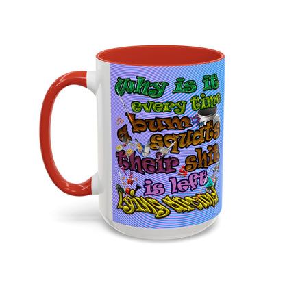 the bum's shit - Accent Mug (light blue-purple wave)