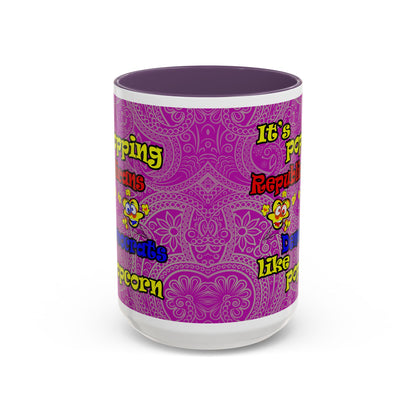 popping like popcorn - Accent Mug (pink swirl)