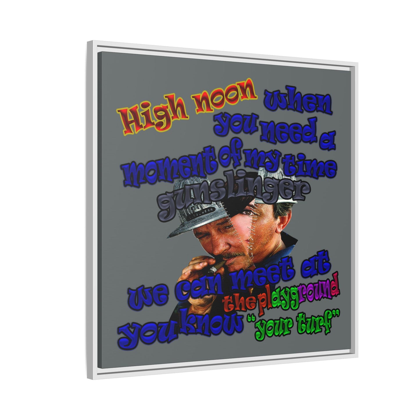 high noon - framed canvas art (dark grey)