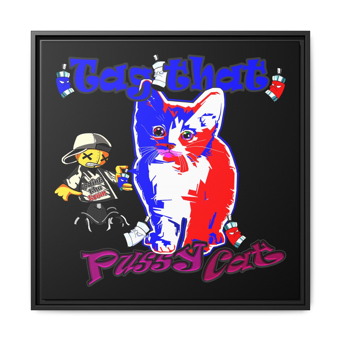tag that - framed canvas art (black)