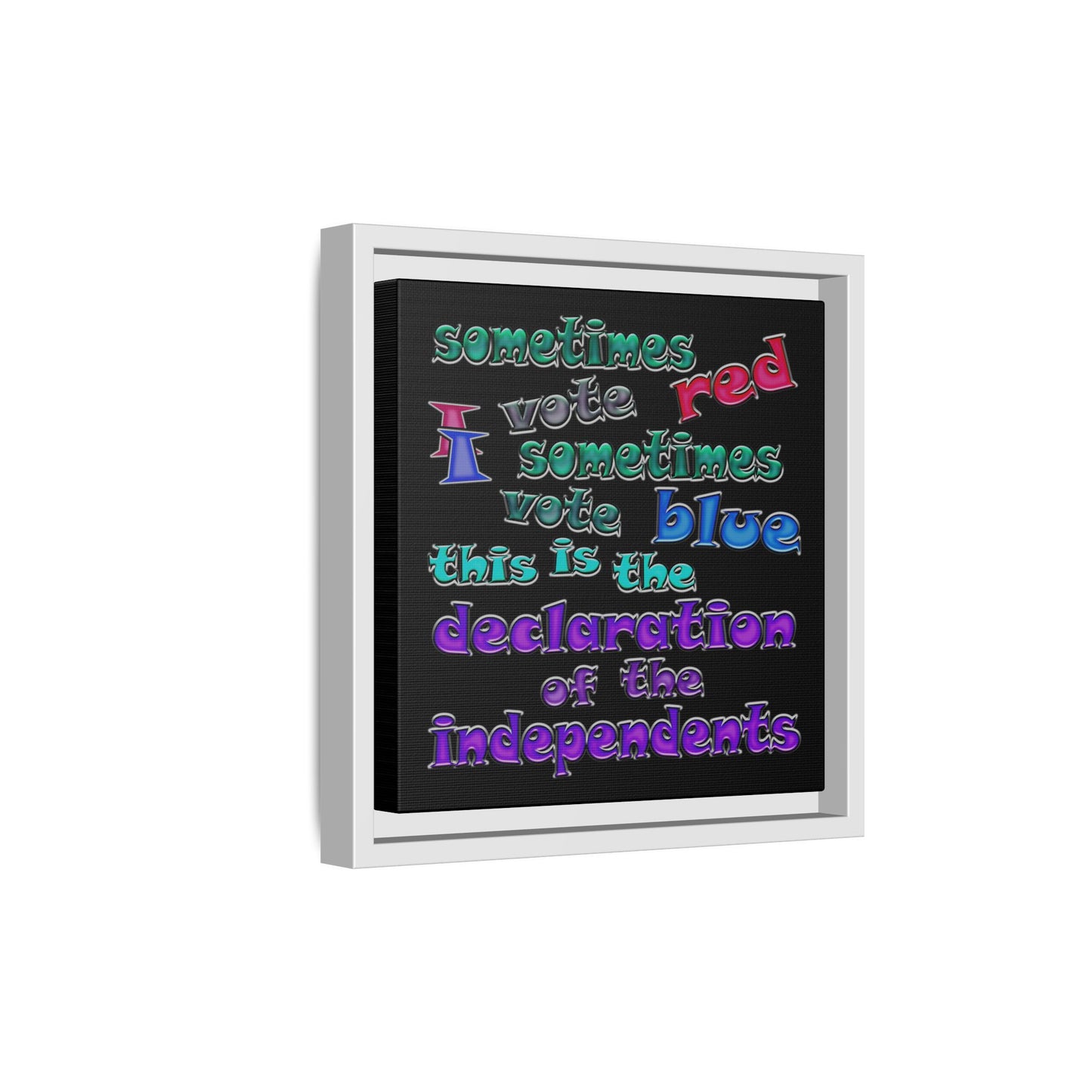 declaration of the independents - framed canvas art (black)
