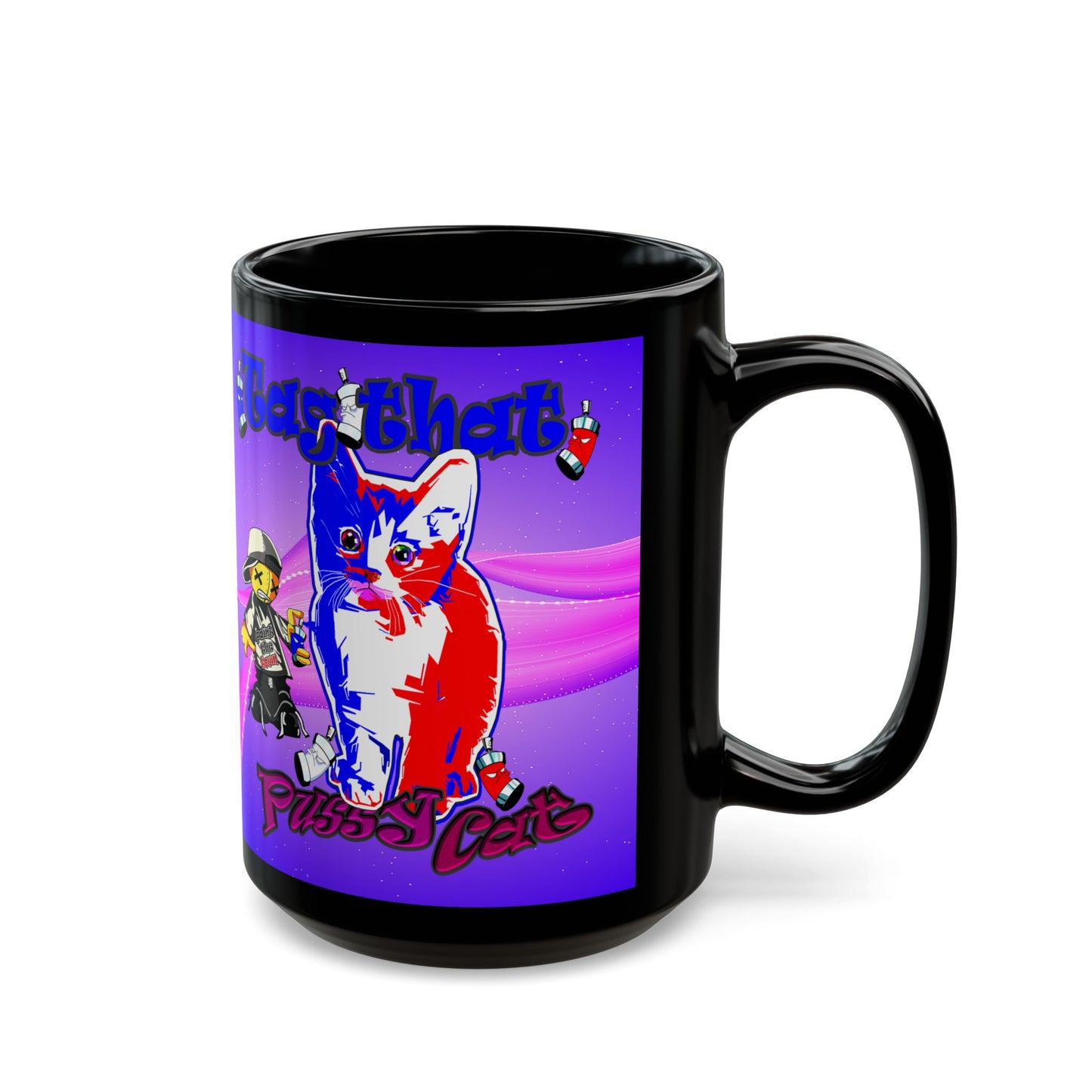 tag that - Black Mug (purple-pink wave)