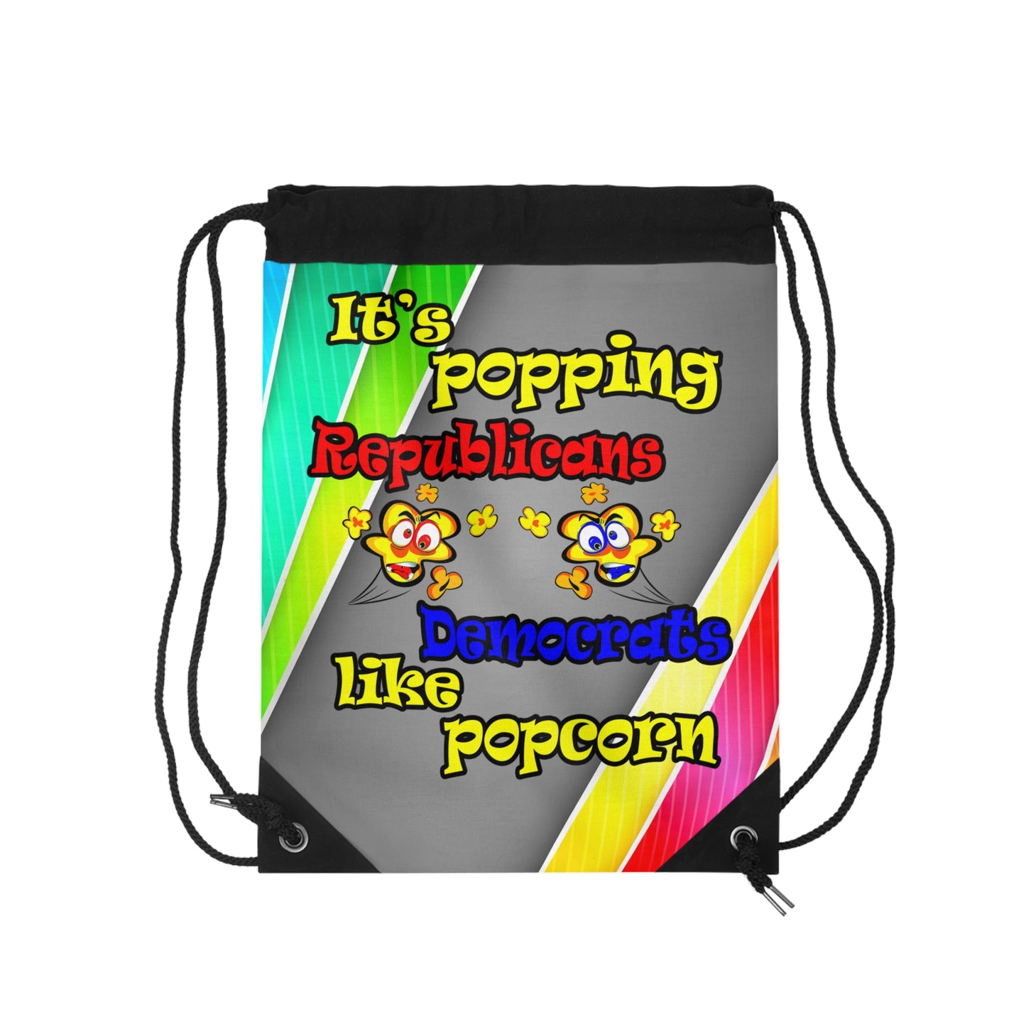 popping like popcorn - Drawstring Bag (rainbow split)