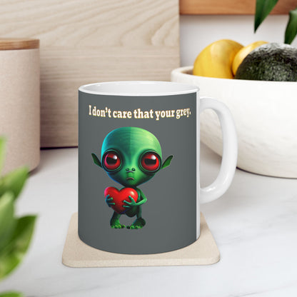 I don't care that your grey - White Mug (dark grey)