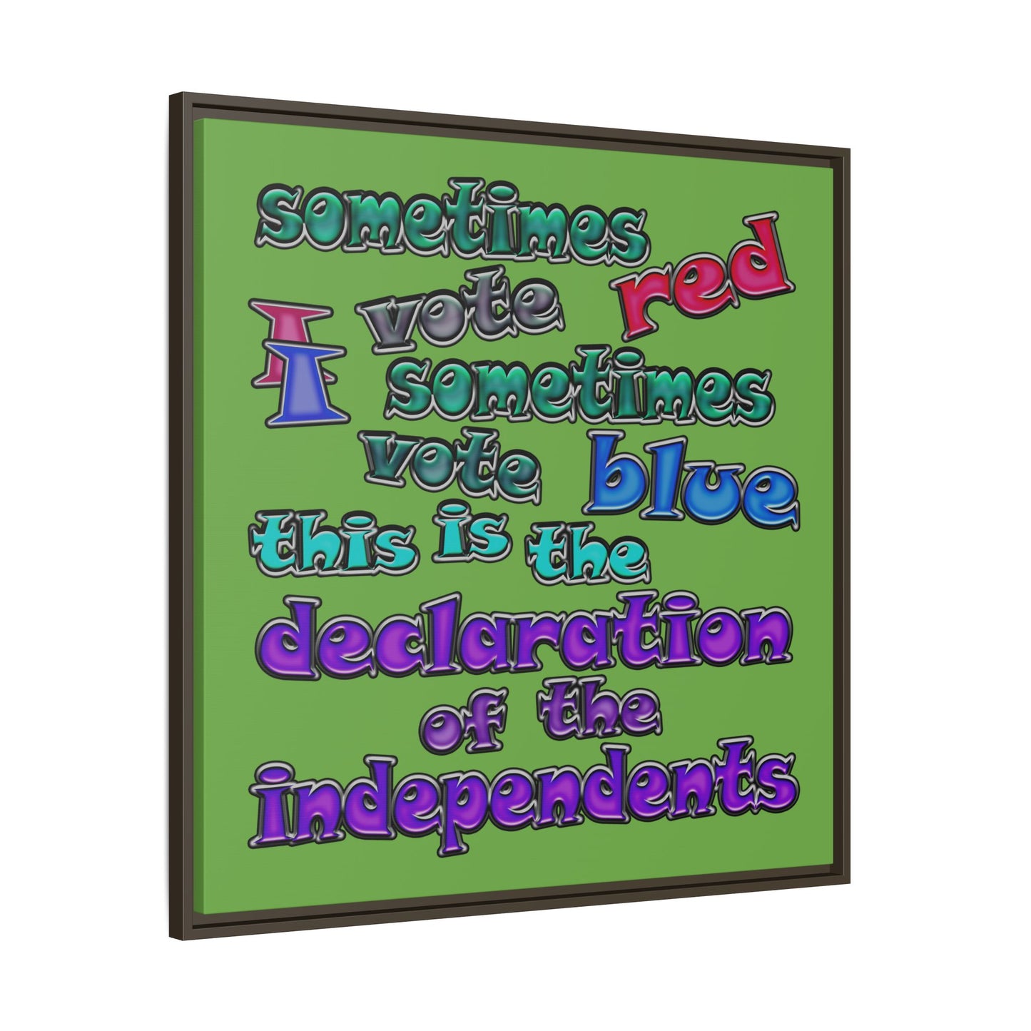 declaration of the independents - framed canvas art (green)