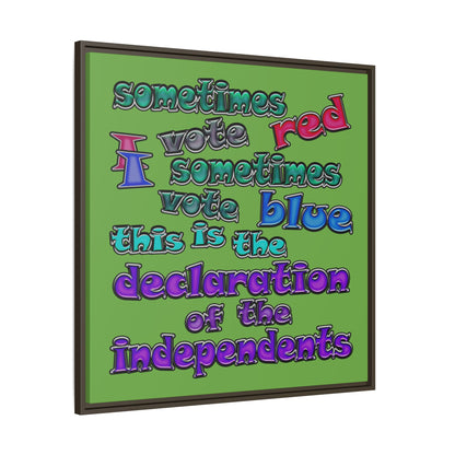 declaration of the independents - framed canvas art (green)