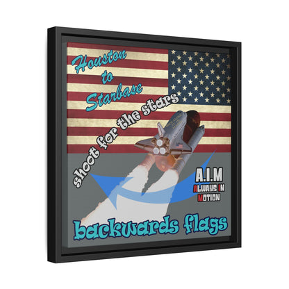 shoot for the stars - framed canvas art (dark grey)