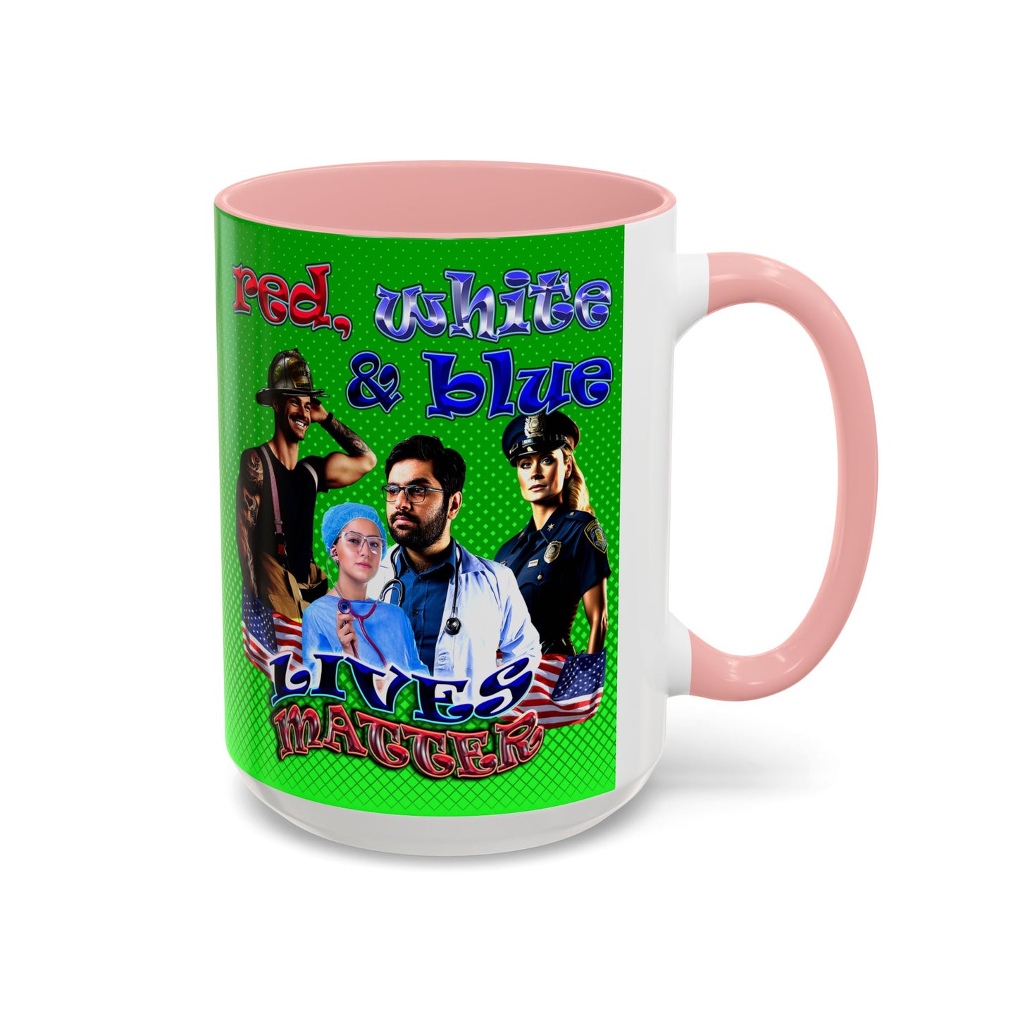 rw&b lives matter - Accent Mug (logo green)