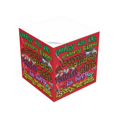 the bum's shit - note cube (dark red)