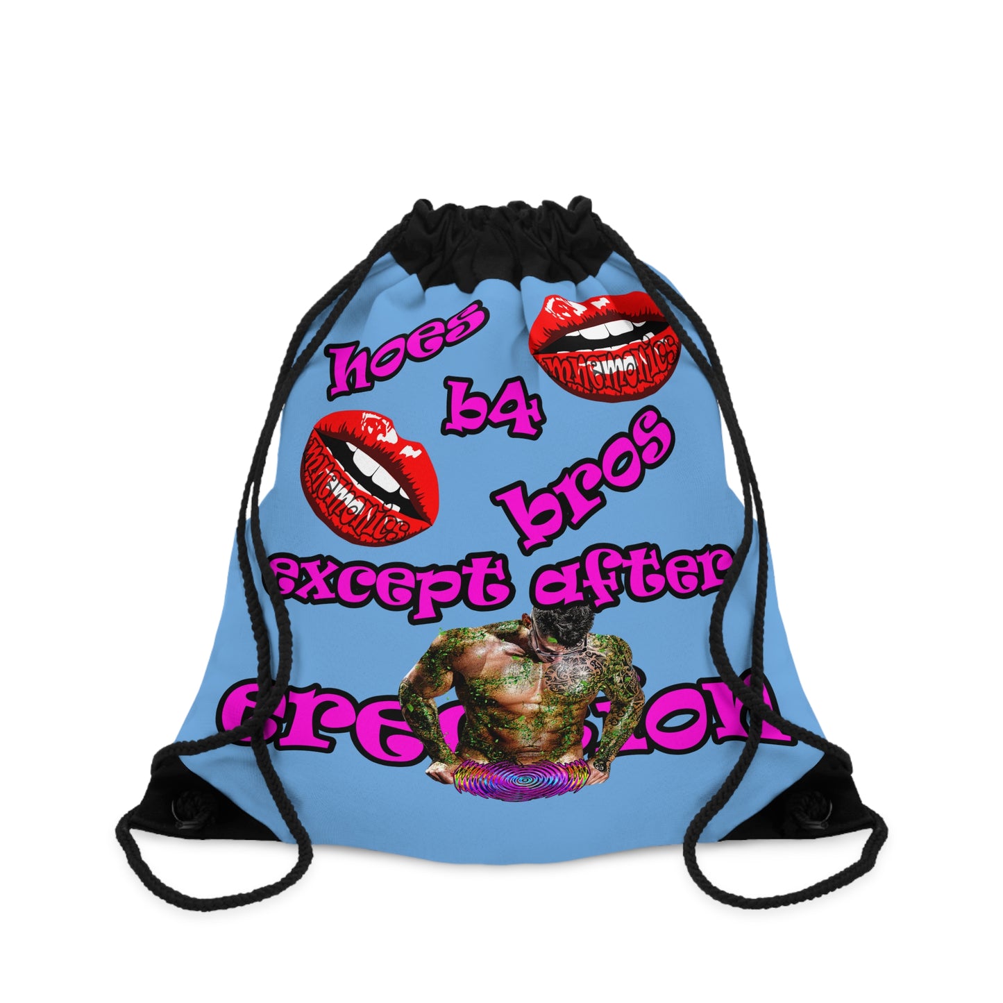 hoes b4 bros - Drawstring Bag (light blue)