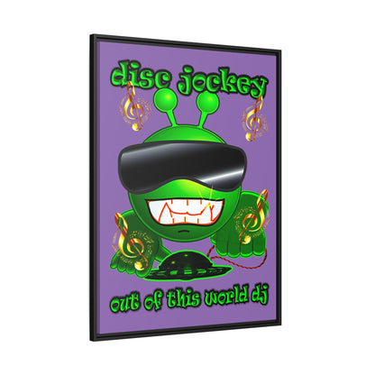disc jockey - framed canvas art (light purple)