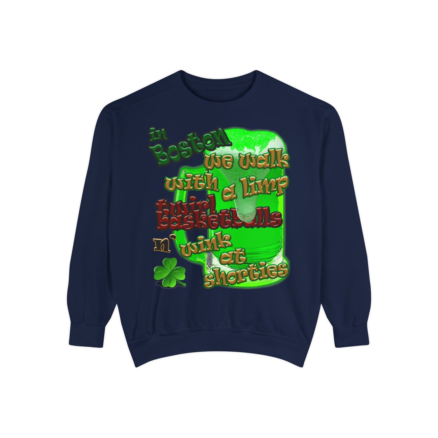 celtics logo - Unisex Garment-Dyed Sweatshirt