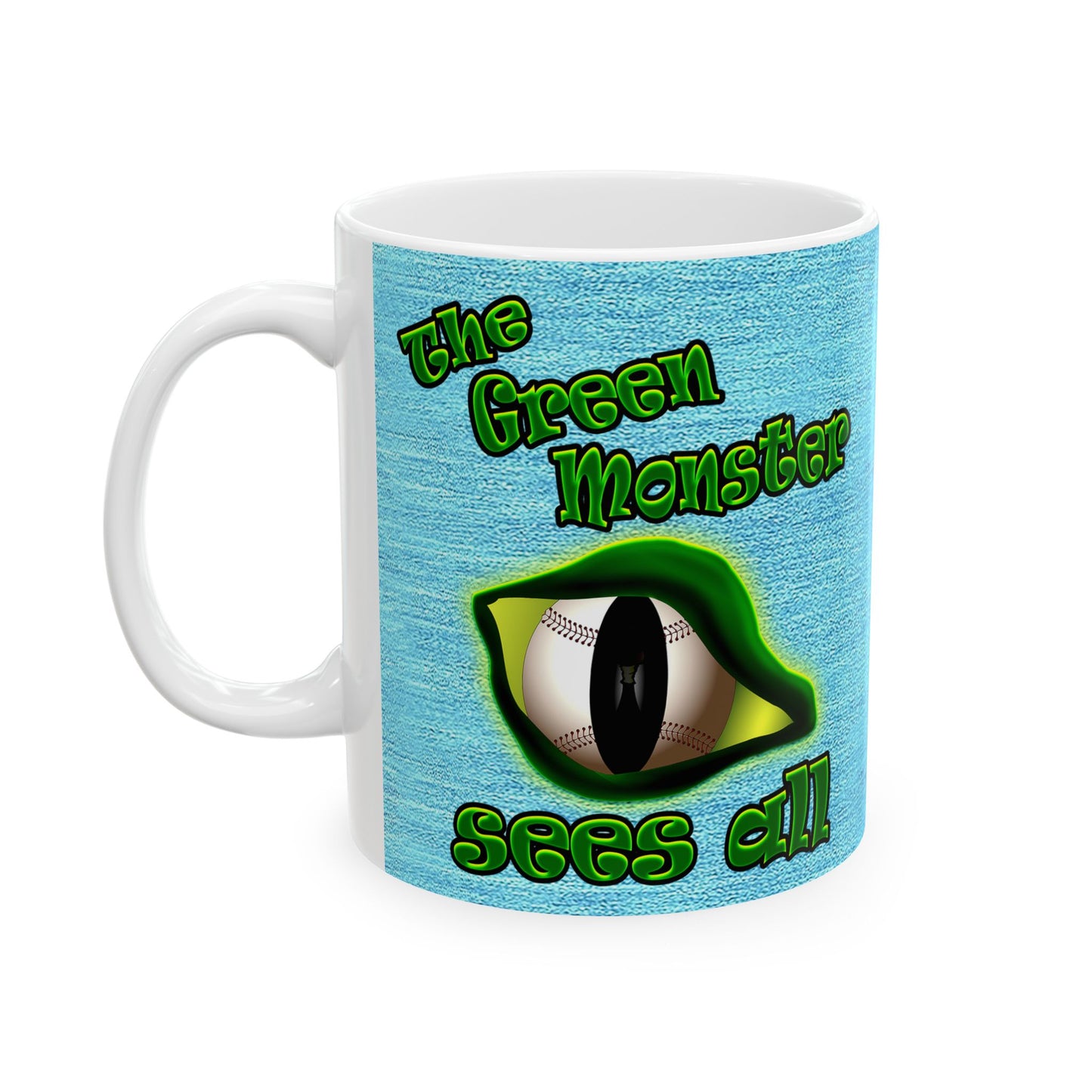 green monster - White Mug (faded blue)