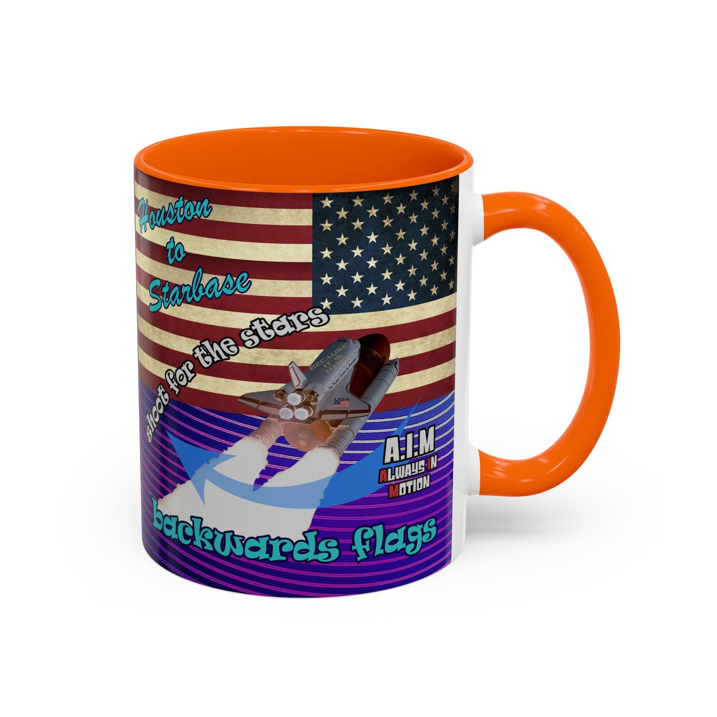 shoot for the stars - Accent Mug (purple wave)