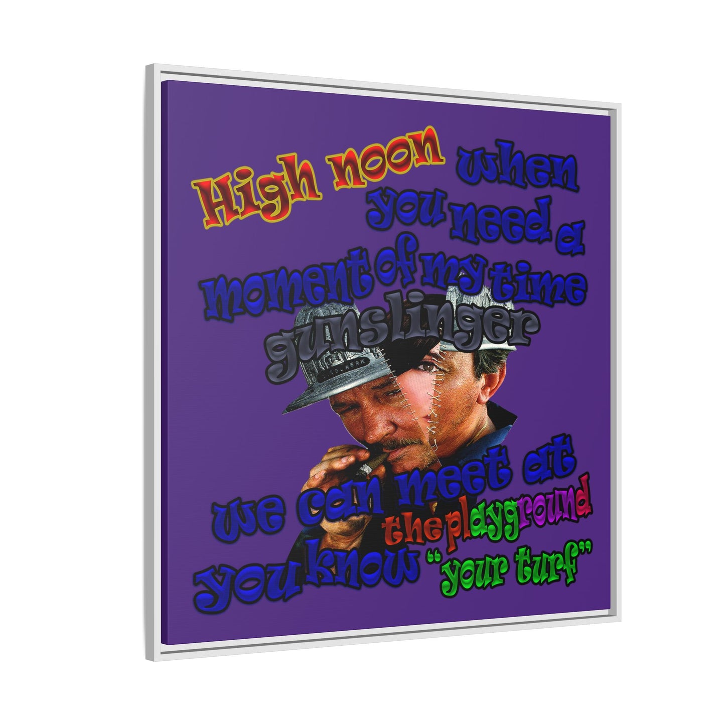 high noon - framed canvas art (purple)