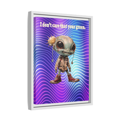 I don't care that your green - framed canvas art (purple wave)