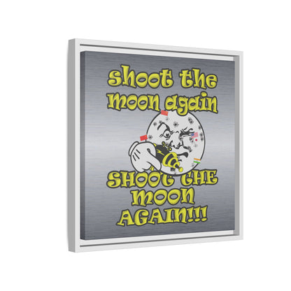 shoot the moon again - framed canvas art (brushed nickel)