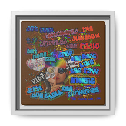 drop the beat - framed canvas art (brown)