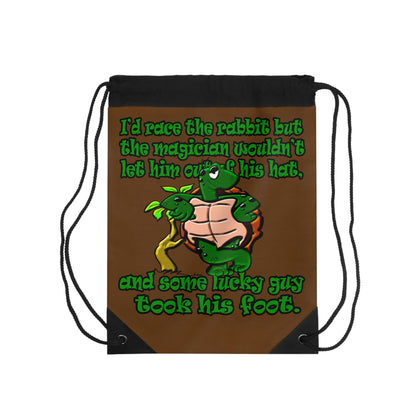 turtle race - Drawstring Bag (brown)