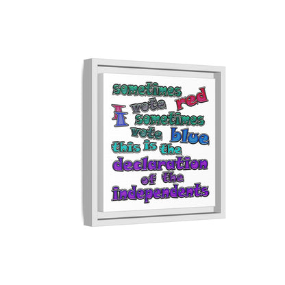 declaration of the independents - framed canvas art (white)