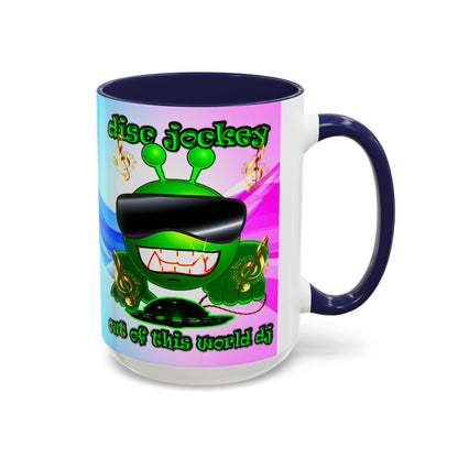 disc jockey - Accent Mug (light blue-pink wave)