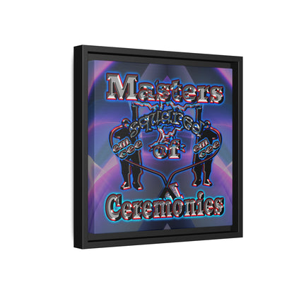 em cee squared - framed canvas art (grey-pink wave)