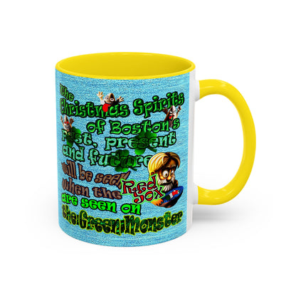 christmas spirits of boston - Accent Mug (faded blue)