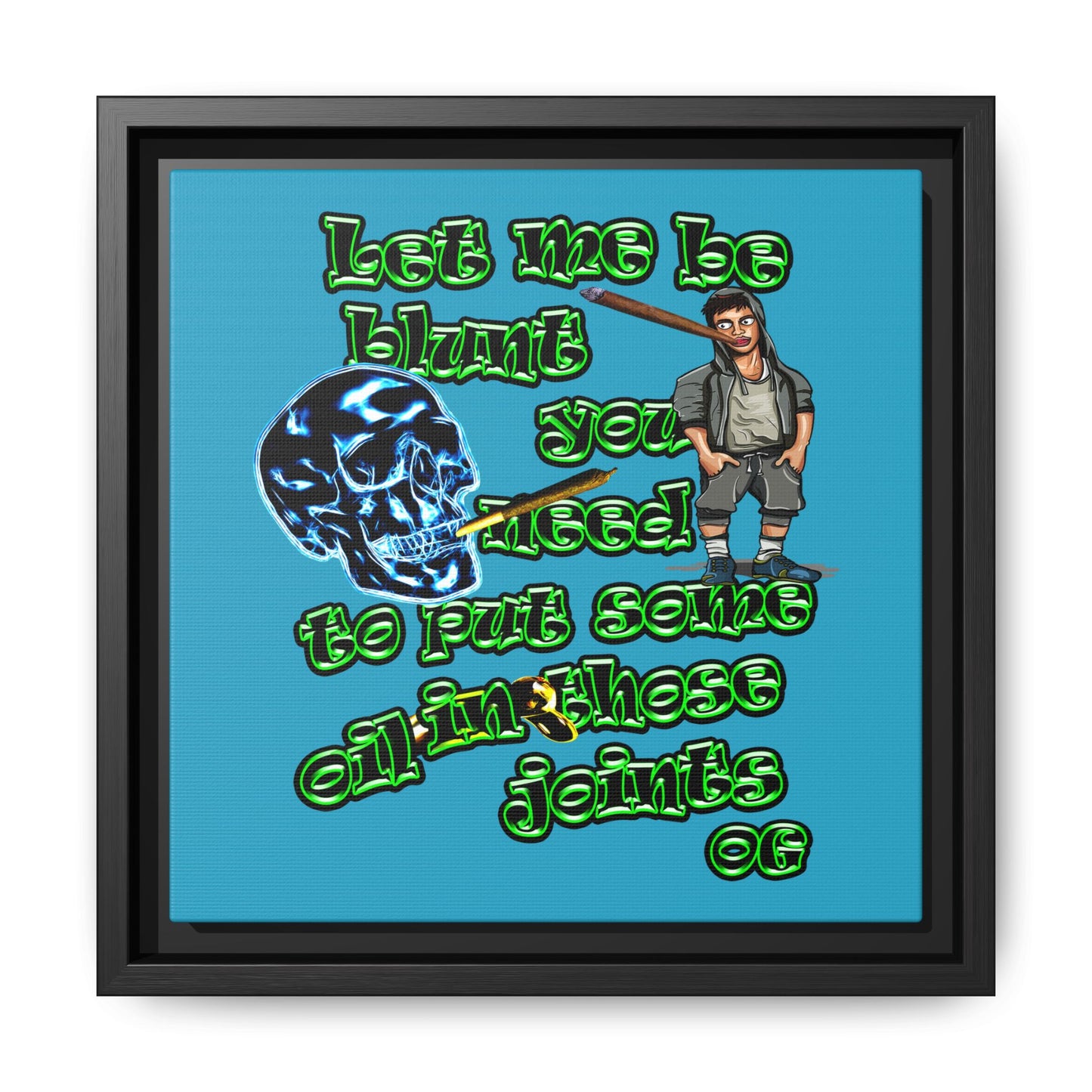 og - framed canvas art (turquoise)