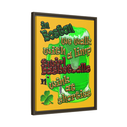 celtics logo - framed canvas art (yellow)