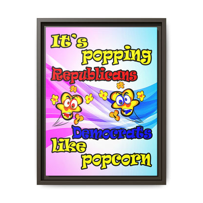 popping like popcorn - framed canvas art (light blue-pink wave)