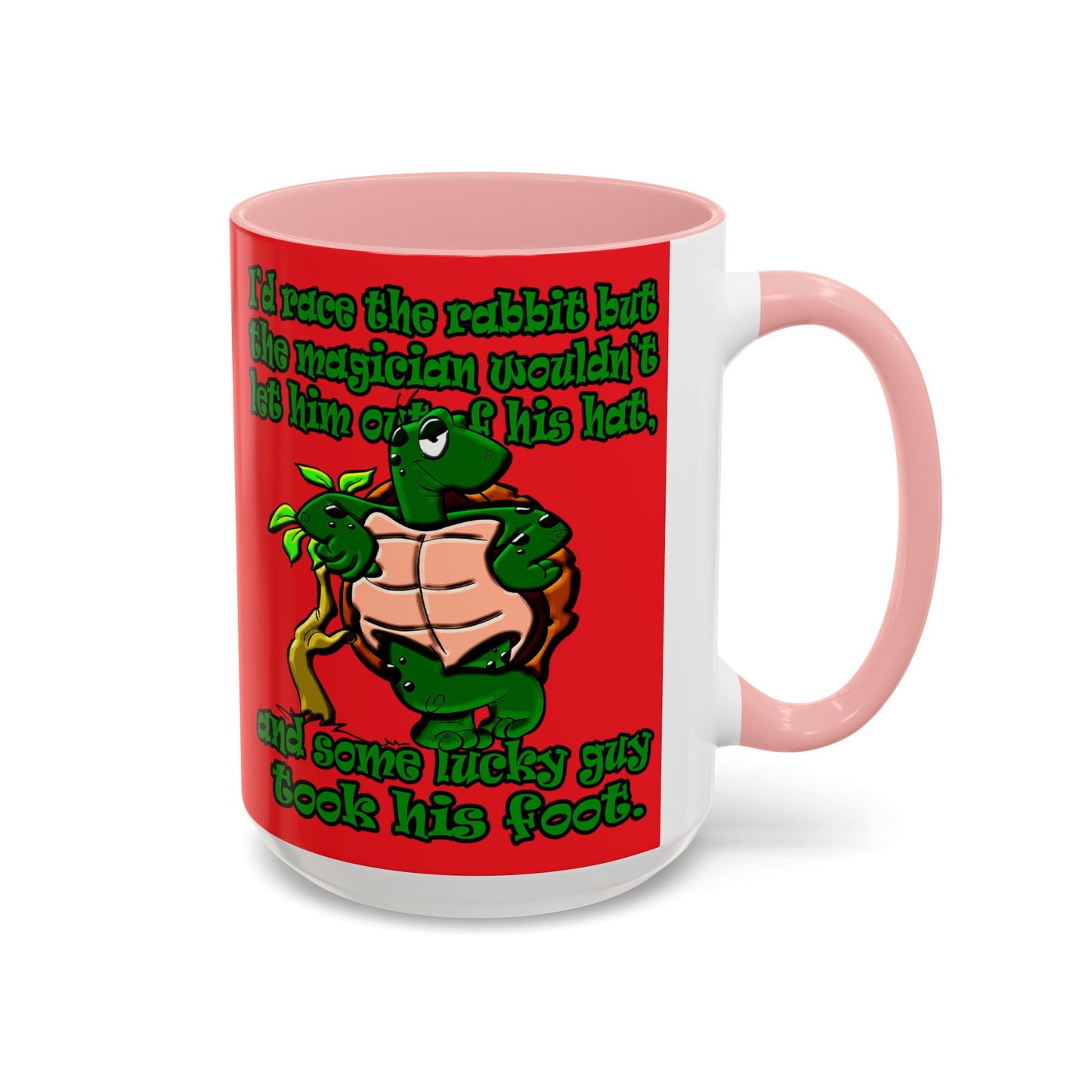 turtle race - Accent Mug (red)