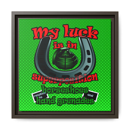 my luck - framed canvas art (logo green)