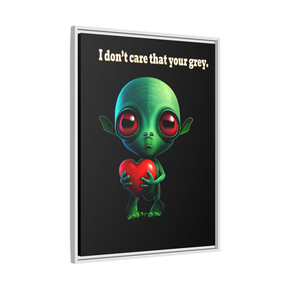I don't care that your grey - framed canvas art (black)