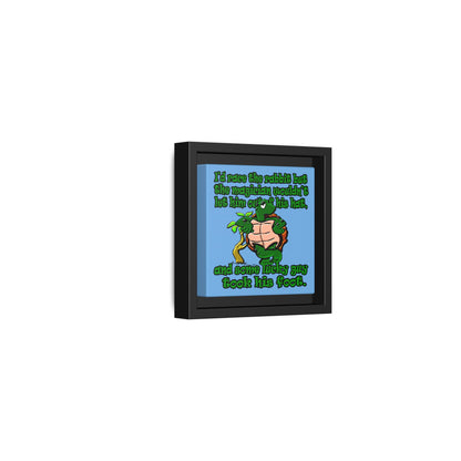 turtle race - framed canvas art (light blue)
