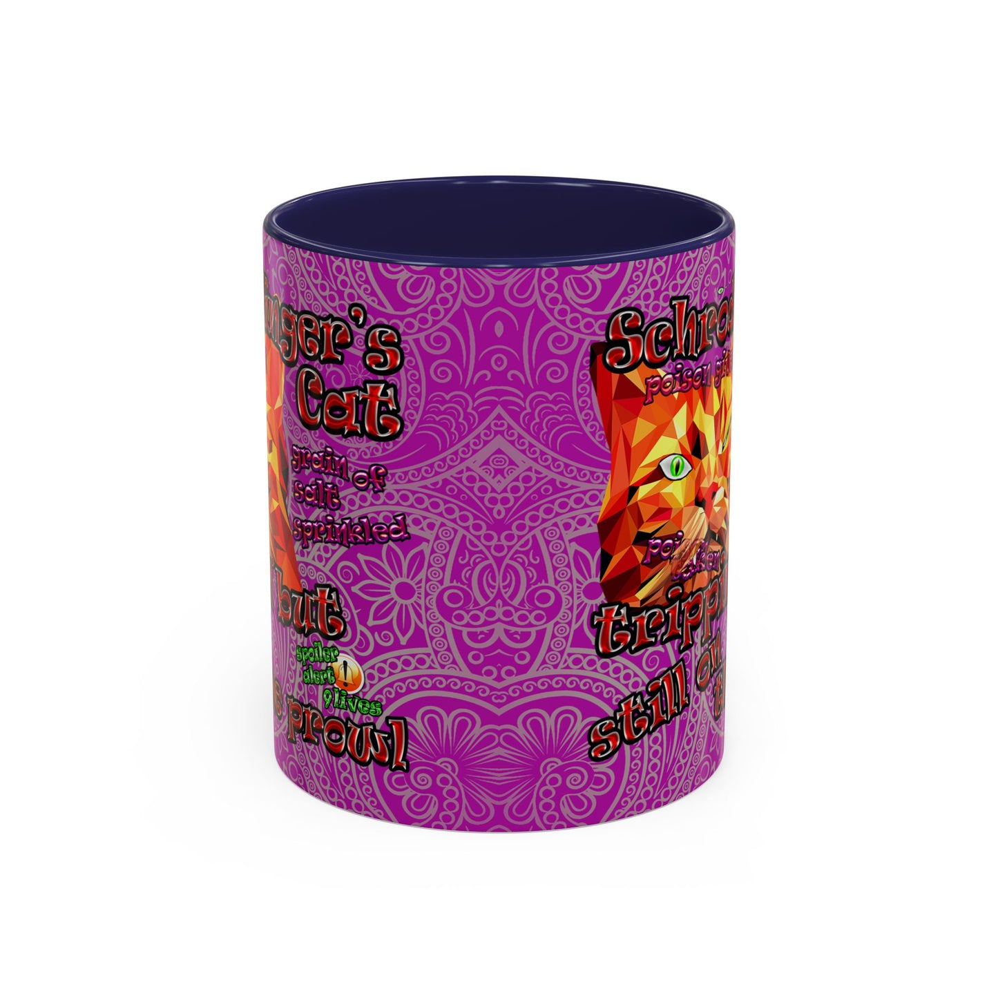 schrodinger's cat - Accent Mug (pink swirl)