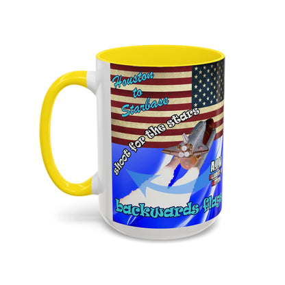 shoot for the stars - Accent Mug (blue-white wave)