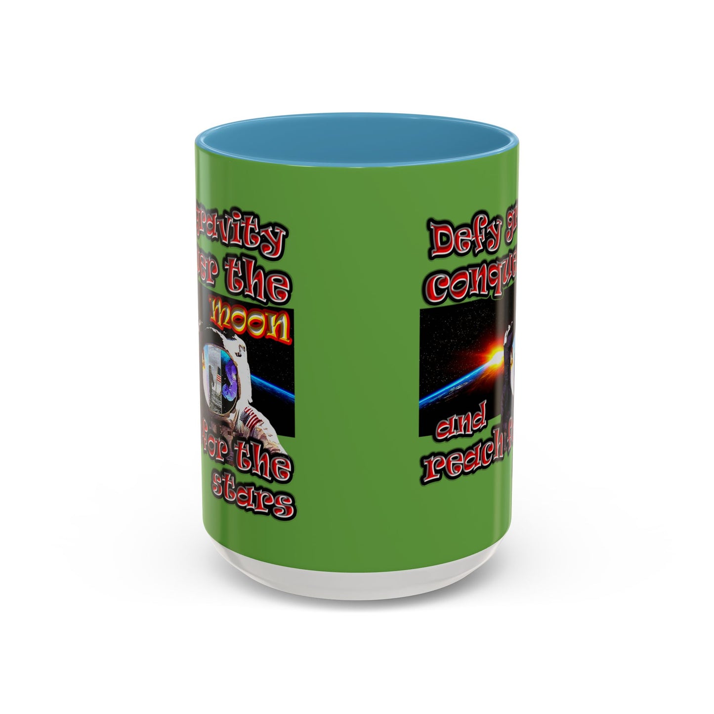 defy conquer reach - Accent Mug (green)