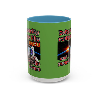 defy conquer reach - Accent Mug (green)