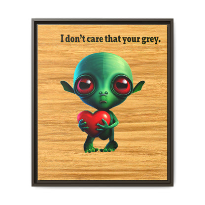 I don't care that your grey - framed canvas art (butterscotch wood finish)