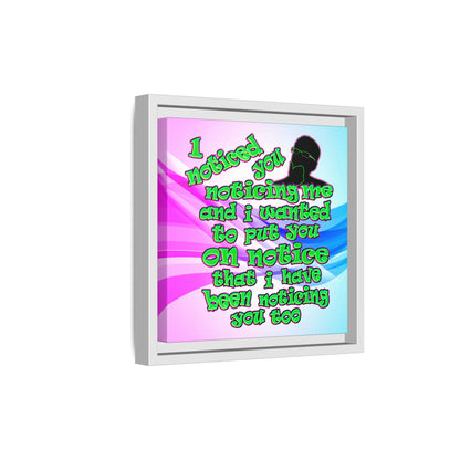noticed you noticing - framed canvas art (light blue-pink wave)